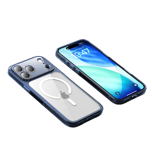 AIRKAS iPhone 17 Pro Max Magnetic Clear Protective Case – Glittering Finish, Strong Drop Defense