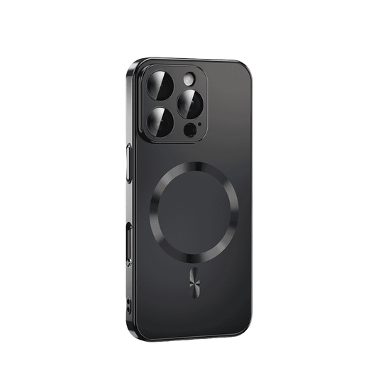 Electroplating frosted magnetic back panel mobile phone case