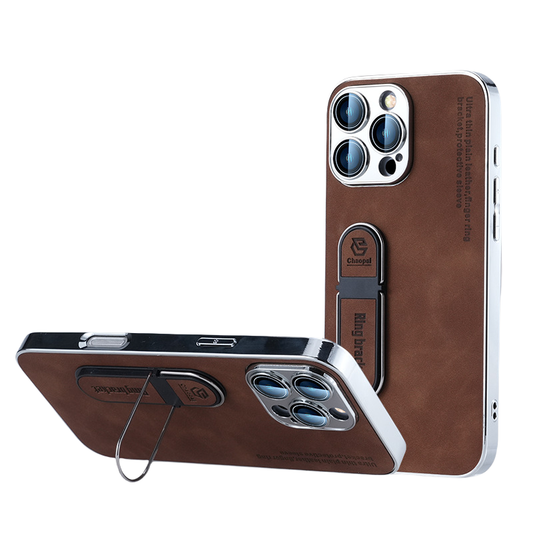 Elegant Vegan Leather Protective iPhone Case with stand