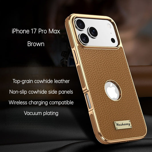 AIRKAS Genuine Real Leather MagSafe Case for iPhone 17 Pro Max