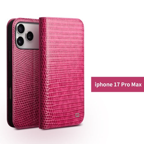 New Rose Red Real Leather iPhone Case for iPhone 17 Pro Max iPhone 16 Pro Max - Warm Touch, Elegant Protection