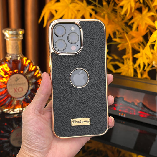 Genuine Litchi-Grain Real Leather MagSafe Case for iPhone 17/16/15/ Series