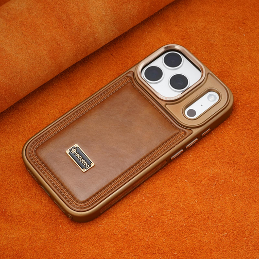 AIRKAS iPhone 17 Series Faux Leather Lens Protective Case