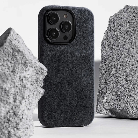 Premium Suede Texture Protective Case for iPhone 16 Pro/Pro Max – Space Grey