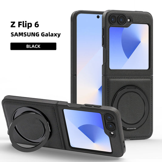 Rotating Magnetic Stand Shockproof Leather Cover Samsung Z Flip Case