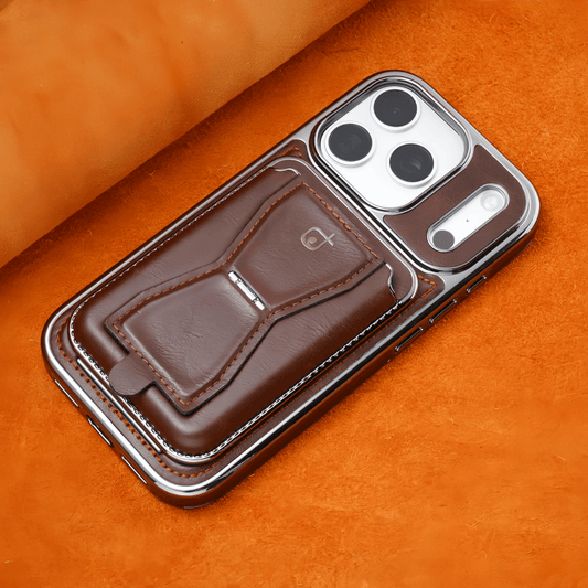 AIRKAS Premium Italian Leather Magnetic iPhone Case - Card holder included