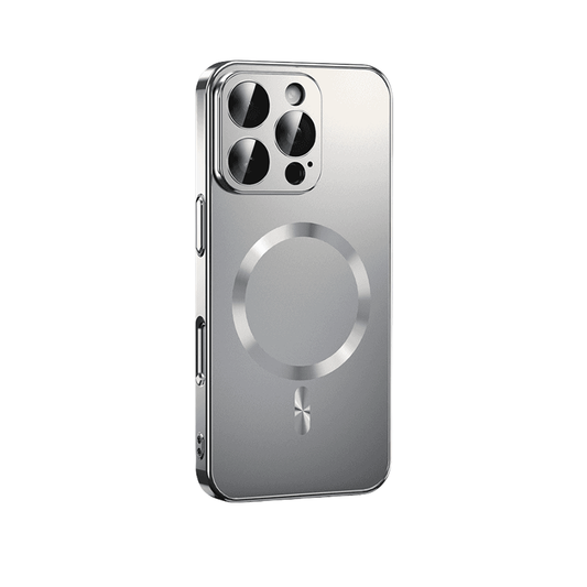 Electroplating frosted magnetic back panel mobile phone case