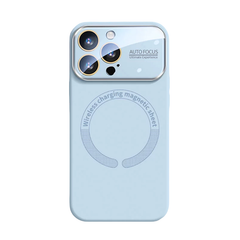 iPhone Large Window Magnetic Liquid Silicone Phone Case