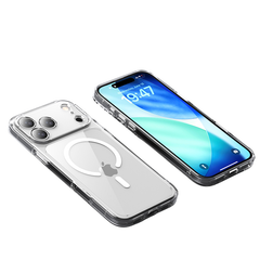 AIRKAS iPhone 17 Pro Max Magnetic Clear Protective Case – Glittering Finish, Strong Drop Defense