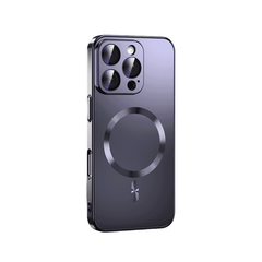 Electroplating frosted magnetic back panel mobile phone case