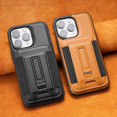 AIRKAS Premium Magnetic Leather Wallet Case For iPhone 14-17 with Detachable Stand