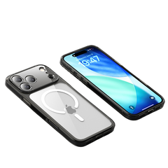 AIRKAS iPhone 17 Pro Max Magnetic Clear Protective Case – Glittering Finish, Strong Drop Defense