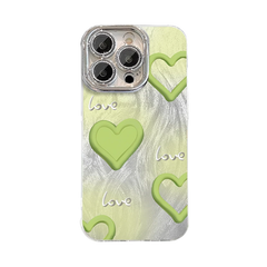 iPhone Shining Feather Heart Anti-fingerprint protection Phone Case (All Model Included a shiny beads)