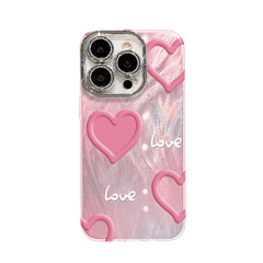 iPhone Shining Feather Heart Anti-fingerprint protection Phone Case (All Model Included a shiny beads)