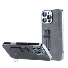 Elegant Vegan Leather Protective iPhone Case with stand