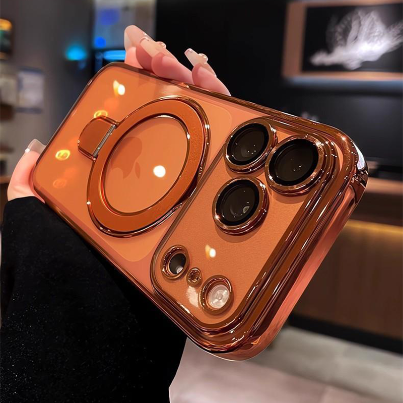 AIRKAS iPhone 17 Corner Airbags Magnetic Shockproof Ice-Clear Stand Case – Anti-Yellowing & Full-Edge Protection