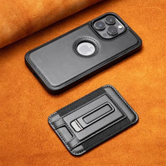 AIRKAS Premium Magnetic Leather Wallet Case For iPhone 14-17 with Detachable Stand