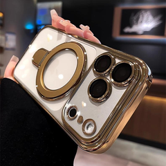 AIRKAS iPhone 17 Corner Airbags Magnetic Shockproof Ice-Clear Stand Case – Anti-Yellowing & Full-Edge Protection