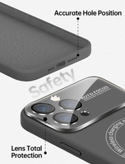 iPhone Large Window Magnetic Liquid Silicone Phone Case