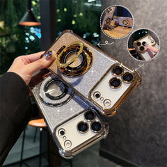 Sparkle Ring Stand Case with Removable Glitter Back Insert