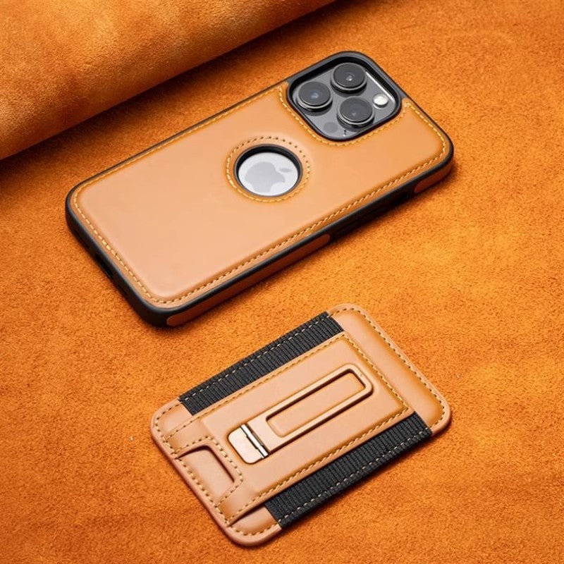 AIRKAS Premium Magnetic Leather Wallet Case For iPhone 14-17 with Detachable Stand