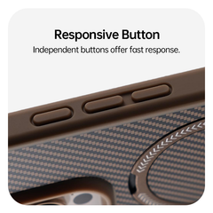 Premium Carbon Fiber iPhone shock-proof Case with Magnetic Ring Stand