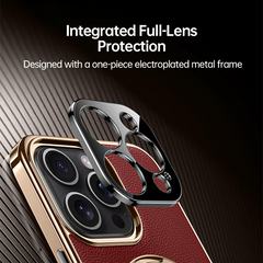 AIKRAS Business Professionals Leather Case with MagSafe Ring Stand for iPhone 17/ 16/ 15/ 14