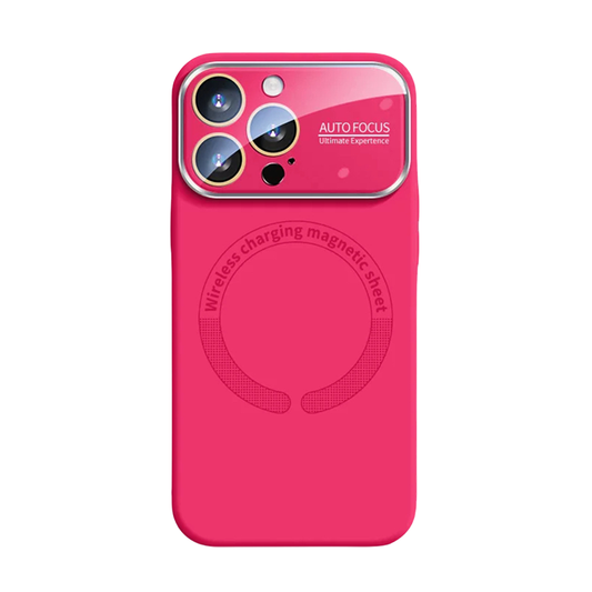iPhone Large Window Magnetic Liquid Silicone Phone Case