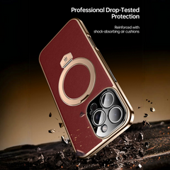 AIKRAS Business Professionals Leather Case with MagSafe Ring Stand for iPhone 17/ 16/ 15/ 14