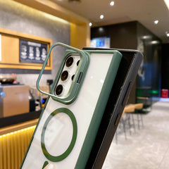 AIRKAS Transparent Lens Stand Case for Samsung S26/S25/S24 Ultra