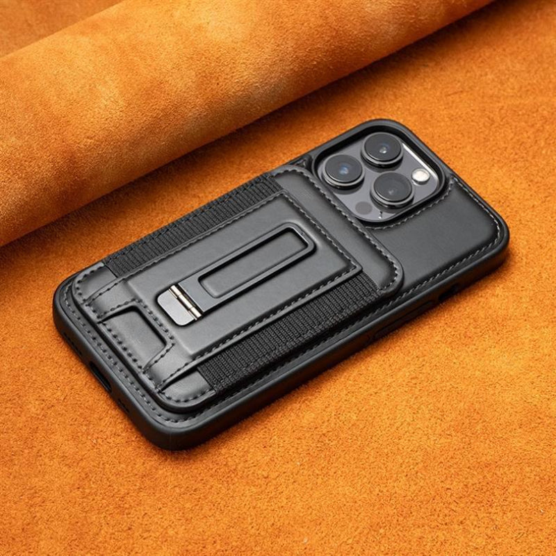 AIRKAS Premium Magnetic Leather Wallet Case For iPhone 14-17 with Detachable Stand