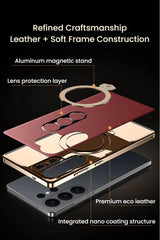 Samsung Vegan Leather magnetic stand phone case