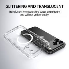 AIRKAS iPhone 17 Pro Max Magnetic Clear Protective Case – Glittering Finish, Strong Drop Defense