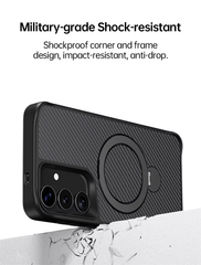 Samsung Carbon Fiber Magnetic Stand Phone Case For S25 Ultra S24 Ultra