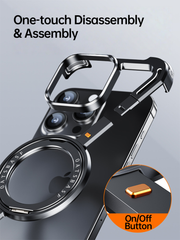 Metallic MagSafe iPhone Case with Rotating Stand & Drop Protection