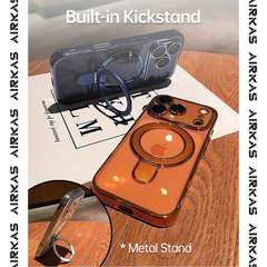 AIRKAS iPhone 17 Corner Airbags Magnetic Shockproof Ice-Clear Stand Case – Anti-Yellowing & Full-Edge Protection