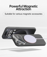 iPhone Large Window Magnetic Liquid Silicone Phone Case