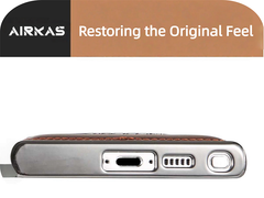 AIRKAS | 360° Rotating Stand Leather Case with MagSafe