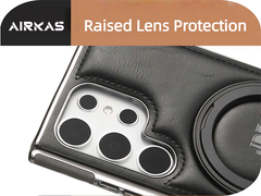 AIRKAS | 360° Rotating Stand Leather Case with MagSafe