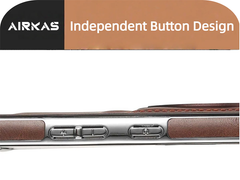 AIRKAS | 360° Rotating Stand Leather Case with MagSafe