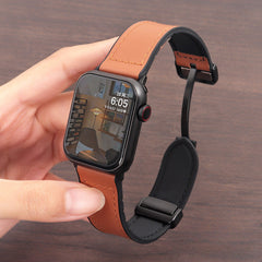 AIRKAS Genuine Leather Ultra Magnetic Band For iwatch Series 11/10/9/8