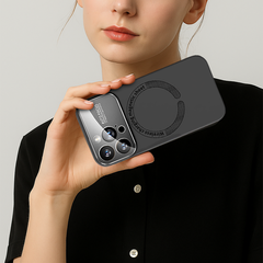 iPhone Large Window Magnetic Liquid Silicone Phone Case