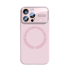 iPhone Large Window Magnetic Liquid Silicone Phone Case