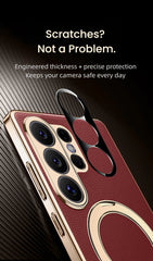 Samsung Vegan Leather magnetic stand phone case