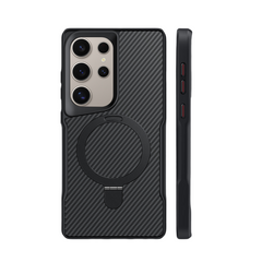 Samsung Carbon Fiber Magnetic Stand Phone Case For S25 Ultra S24 Ultra