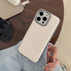 Korean Minimalist Polka Dot Leather iPhone Case