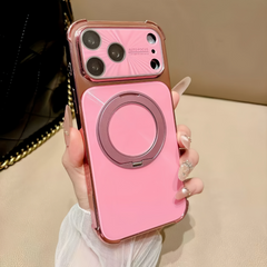 AIRKAS Electroplated laser rotating stand case for iPhone 17 Pro Max