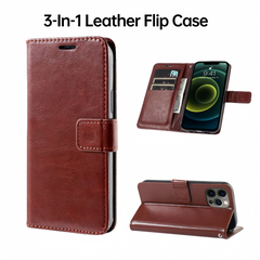Full Protection Leather Flip Case – 3-in-1 Modern Style