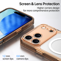 AIRKAS iPhone 17 Pro Max Magnetic Clear Protective Case – Glittering Finish, Strong Drop Defense