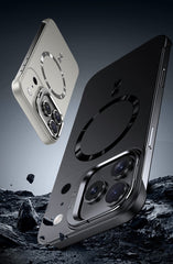 AIRKAS Magnetic Frameless Lens Stand Case for iPhone 15-17 Pro Max